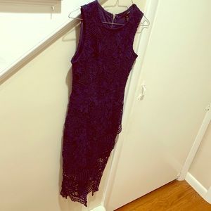 Aqua Navy Crochet Lace Dress